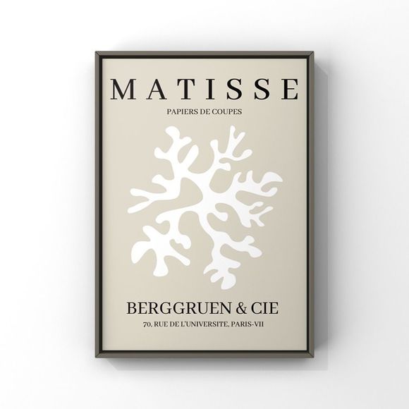 Henri Matisse Paris France floral abstract neutral tan & black gallery wall art - Picture 2 of 3